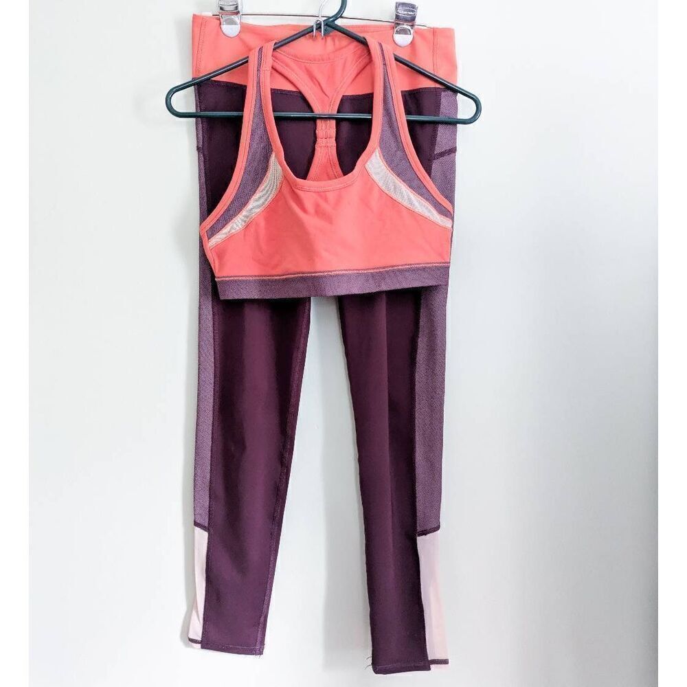Aerie Orange and Purple Sports Bra and Legging Set